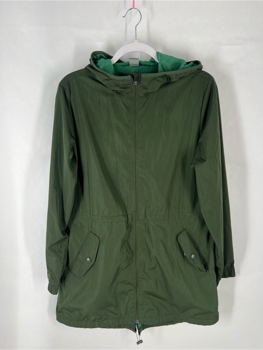 Old Navy Active Olive Green Hooded Windbreaker Jacket Medium
